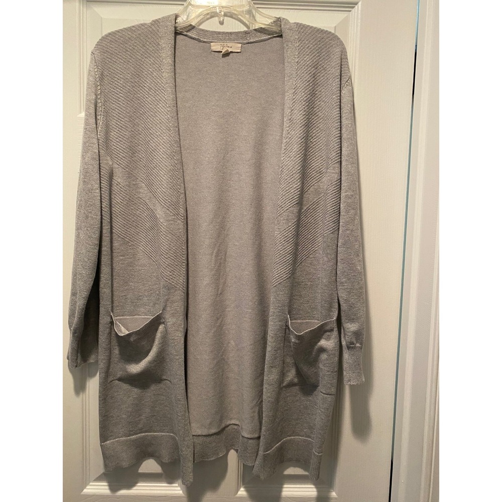 Long Gray Cardigan with Pockets